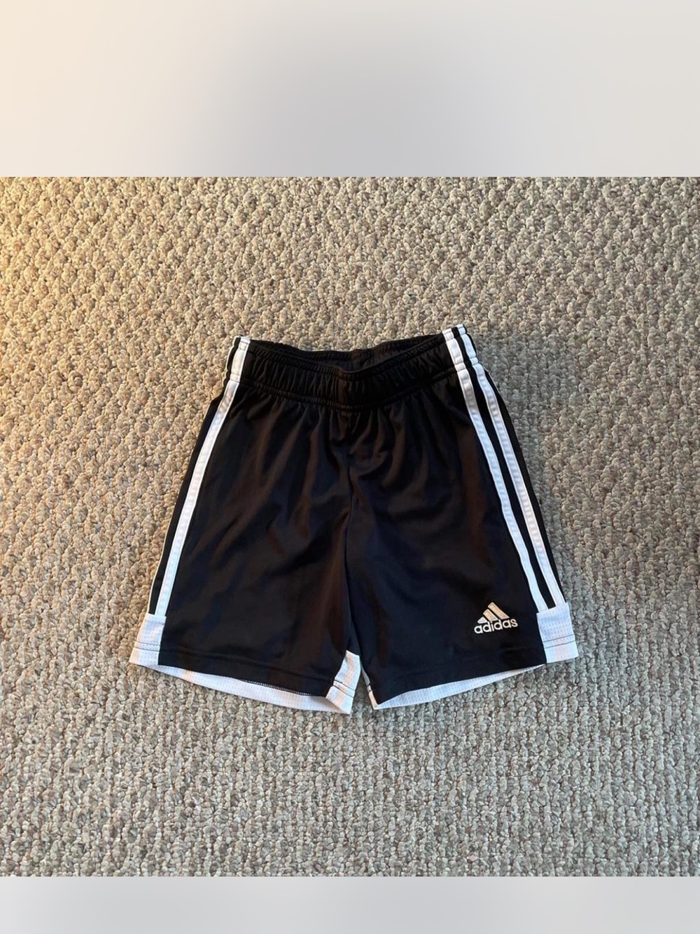 adidas Black Shorts with White Logo Trim